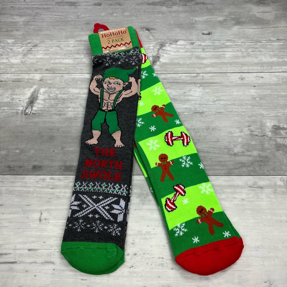 NEW The North Swole Holiday Christmas Socks 2-Pack